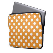 Weißpolka-Punkte auf Bernstein Laptopschutzhülle (Vorderseite Links)