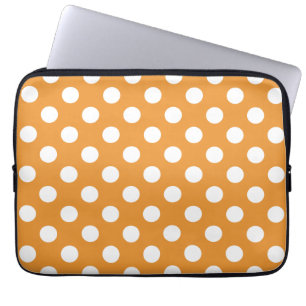 Weißpolka-Punkte auf Bernstein Laptopschutzhülle