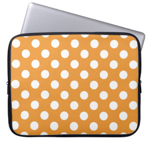 Weißpolka-Punkte auf Bernstein Laptopschutzhülle
