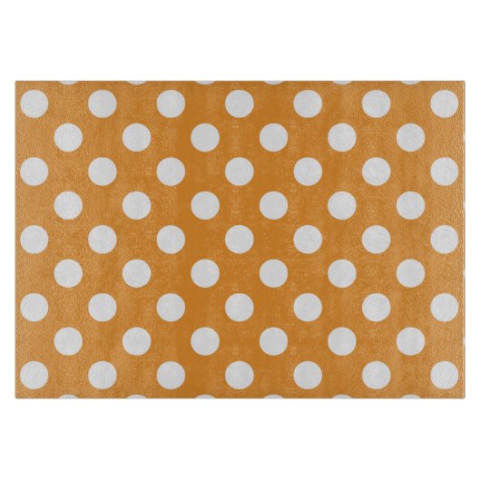 Weißpolka-Punkte auf Bernstein Schneidebrett (Vorderseite)
