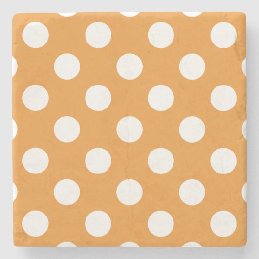 Weißpolka-Punkte auf Bernstein Steinuntersetzer (Vorderseite)