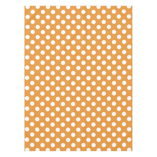 Weißpolka-Punkte auf Bernstein Tischdecke (Vorderseite)