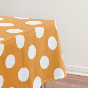 Weißpolka-Punkte auf Bernstein Tischdecke
