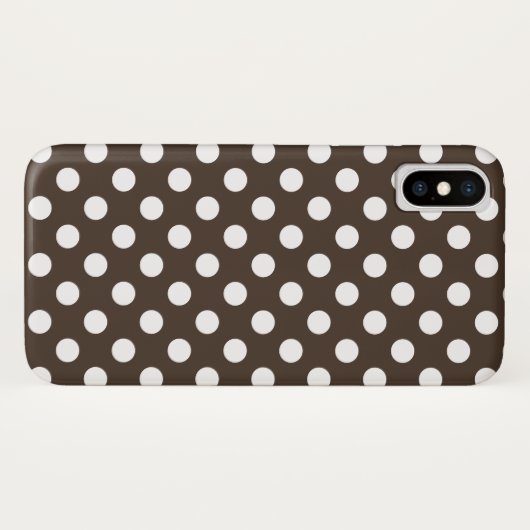 Weißpolka-Punkte auf braun Case-Mate iPhone Hülle (Rückseite (Horizontal))