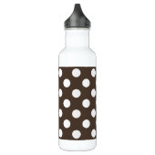 Weißpolka-Punkte auf braun Edelstahlflasche (Links)