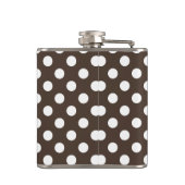 Weißpolka-Punkte auf braun Flachmann (Rückseite)