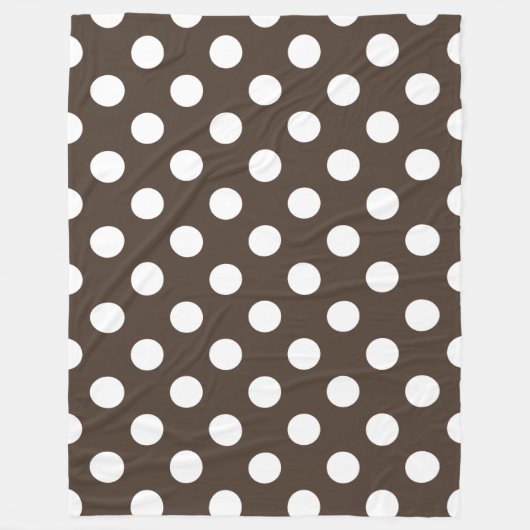 Weißpolka-Punkte auf braun Fleecedecke (Vorderseite)
