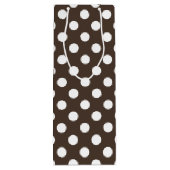 Weißpolka-Punkte auf braun Geschenktüte Für Weinflaschen (Rückseite)