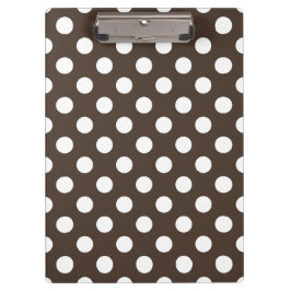 Weißpolka-Punkte auf braun Klemmbrett