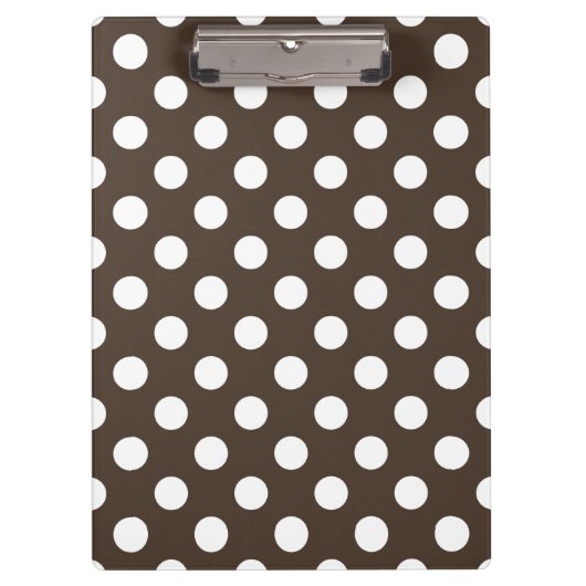 Weißpolka-Punkte auf braun Klemmbrett (Vorderseite)