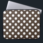 Weißpolka-Punkte auf braun Laptopschutzhülle<br><div class="desc">Weißpolka-Punkte auf braun</div>