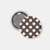 Weißpolka-Punkte auf braun Magnet (Vorderseite/Rückseite)