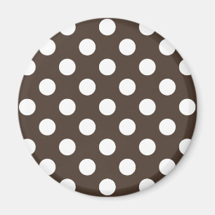Weißpolka-Punkte auf braun Magnet