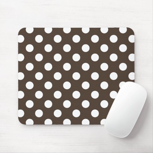 Weißpolka-Punkte auf braun Mousepad (Mit Mouse)