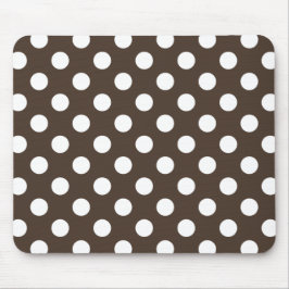 Weißpolka-Punkte auf braun Mousepad