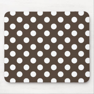 Weißpolka-Punkte auf braun Mousepad