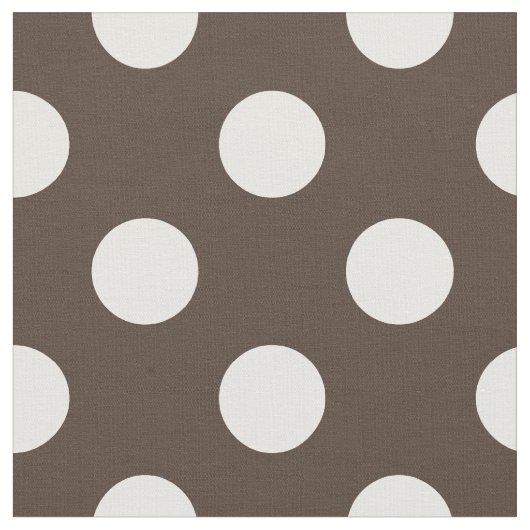 Weißpolka-Punkte auf braun Stoff (Nahaufnahme)