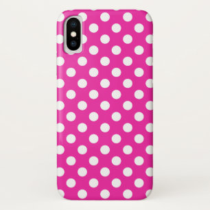Weißpolka-Punkte auf Fuchsia Case-Mate iPhone Hülle
