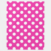 Weißpolka-Punkte auf Fuchsia Fleecedecke (Vorderseite)