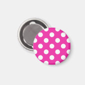 Weißpolka-Punkte auf Fuchsia Magnet (Vorderseite/Rückseite)