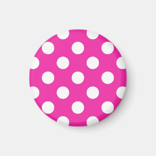 Weißpolka-Punkte auf Fuchsia Magnet