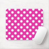 Weißpolka-Punkte auf Fuchsia Mousepad (Mit Mouse)