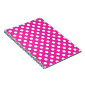 Weißpolka-Punkte auf Fuchsia Notizblock (Rechte Seite)