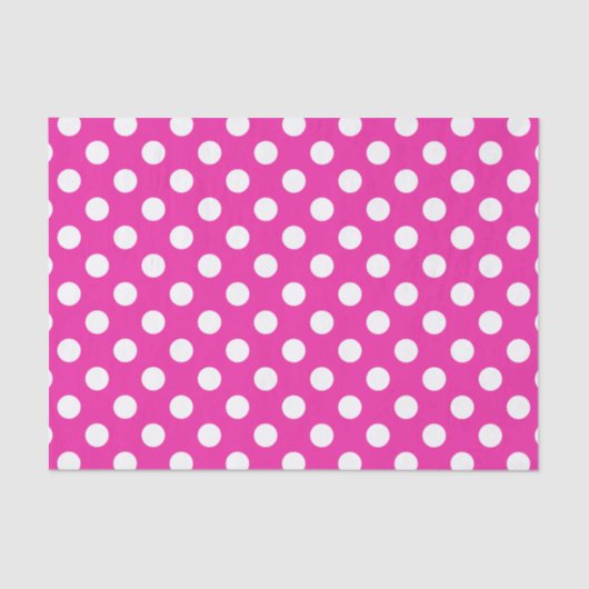 Weißpolka-Punkte auf Fuchsia Seidenpapier (Vorderseite)