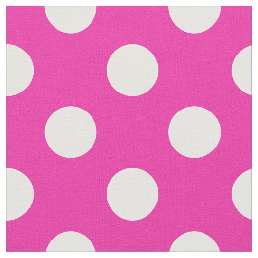 Weißpolka-Punkte auf Fuchsia Stoff (Nahaufnahme)