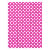 Weißpolka-Punkte auf Fuchsia Tischdecke (Vorderseite)