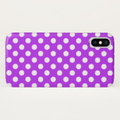 Weißpolka Punkte auf leuchtend lila Case-Mate iPhone Hülle (Rückseite (Horizontal))