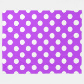 Weißpolka Punkte auf leuchtend lila Fleecedecke (Vorderseite (Horizontal))
