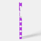 Weißpolka Punkte auf leuchtend lila iPhone Hülle (Linke Seite)