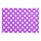 Weißpolka Punkte auf leuchtend lila Kissenbezug (Rückseite)