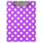 Weißpolka Punkte auf leuchtend lila Klemmbrett (Vorderseite)