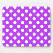Weißpolka Punkte auf leuchtend lila Mousepad (Vorne)