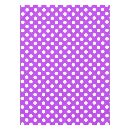 Weißpolka Punkte auf leuchtend lila Tischdecke (Vorderseite)