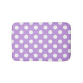 Weißpolka-Punkte auf Lila Badematte (Vorderseite)
