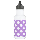 Weißpolka-Punkte auf Lila Edelstahlflasche (Links)