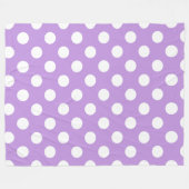 Weißpolka-Punkte auf Lila Fleecedecke (Vorderseite (Horizontal))
