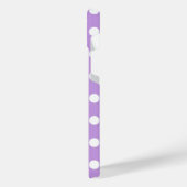 Weißpolka-Punkte auf Lila iPhone Hülle (Linke Seite)