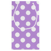 Weißpolka-Punkte auf Lila Kleine Geschenktüte (Rückseite)