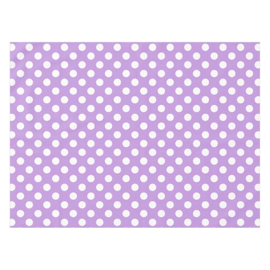 Weißpolka-Punkte auf Lila Tischdecke (Vorderseite (Horizontal))