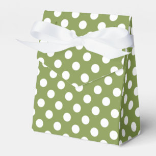 Weißpolka-Punkte auf Olivengrün Geschenkschachtel