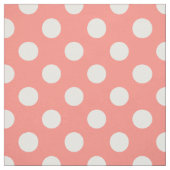 Weißpolka-Punkte auf Pfirsich Stoff (Muster)