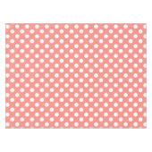 Weißpolka-Punkte auf Pfirsich Tischdecke (Vorderseite (Horizontal))