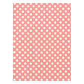 Weißpolka-Punkte auf Pfirsich Tischdecke (Vorderseite)