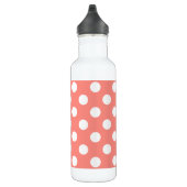 Weißpolka-Punkte auf Pfirsich Trinkflasche (Rechts)