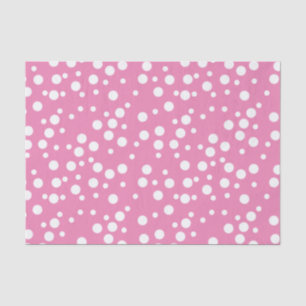Weißpolka-Punkte auf rosafarbenem Gewebepapier Seidenpapier