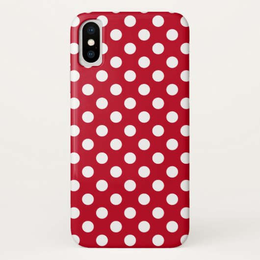 Weißpolka Punkte auf rot Case-Mate iPhone Hülle (Rückseite)